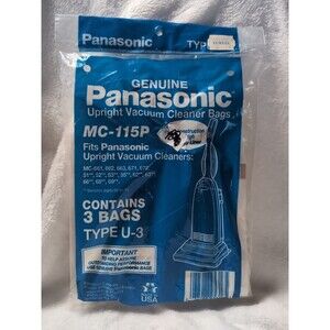 PANASONIC Upright Vacuum Cleaner 3 Paper Bags MC-115P Type U-3 Genuine Panasonic